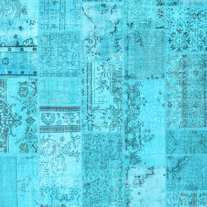 Patchwork Light Blue Transitional Rug, con2880lblu