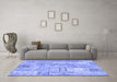 Machine Washable Patchwork Blue Transitional Rug in a Living Room, wshcon2880blu