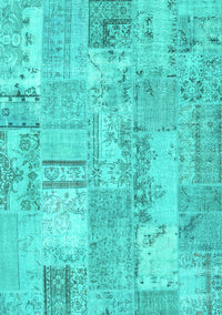 Patchwork Turquoise Transitional Rug, con2880turq