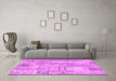 Machine Washable Patchwork Pink Transitional Rug in a Living Room, wshcon2880pnk