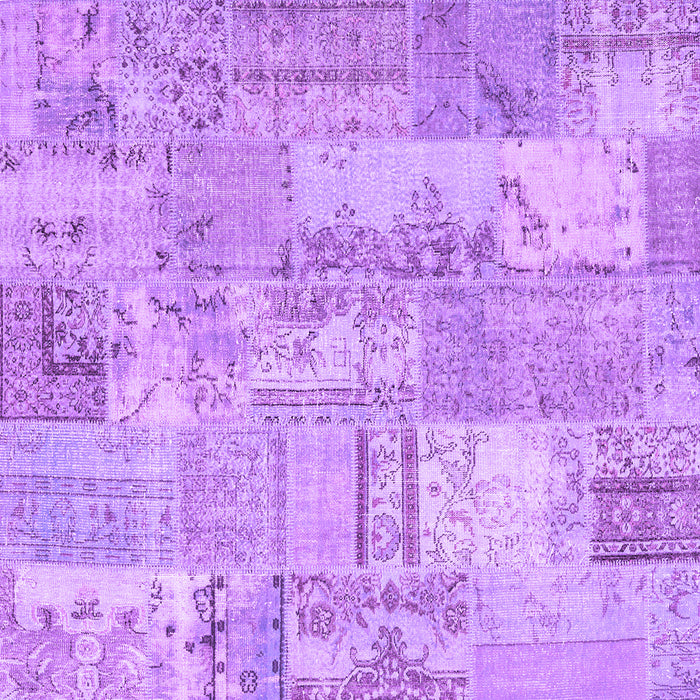 Square Patchwork Purple Transitional Rug, con2880pur