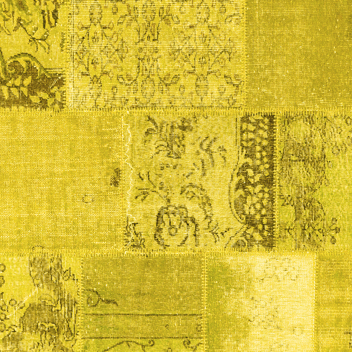 Patchwork Yellow Transitional Rug, con2881yw
