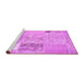 Sideview of Machine Washable Patchwork Pink Transitional Rug, wshcon2881pnk