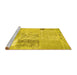 Sideview of Machine Washable Patchwork Yellow Transitional Rug, wshcon2881yw