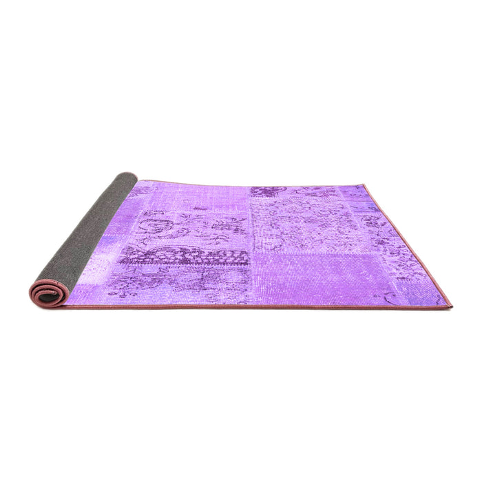 Sideview of Patchwork Purple Transitional Rug, con2881pur