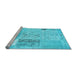 Sideview of Machine Washable Patchwork Light Blue Transitional Rug, wshcon2881lblu