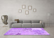 Machine Washable Patchwork Purple Transitional Area Rugs in a Living Room, wshcon2881pur