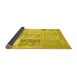 Sideview of Patchwork Yellow Transitional Rug, con2881yw