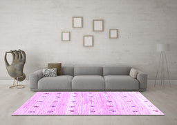 Machine Washable Solid Purple Modern Area Rugs in a Living Room, wshcon2882pur