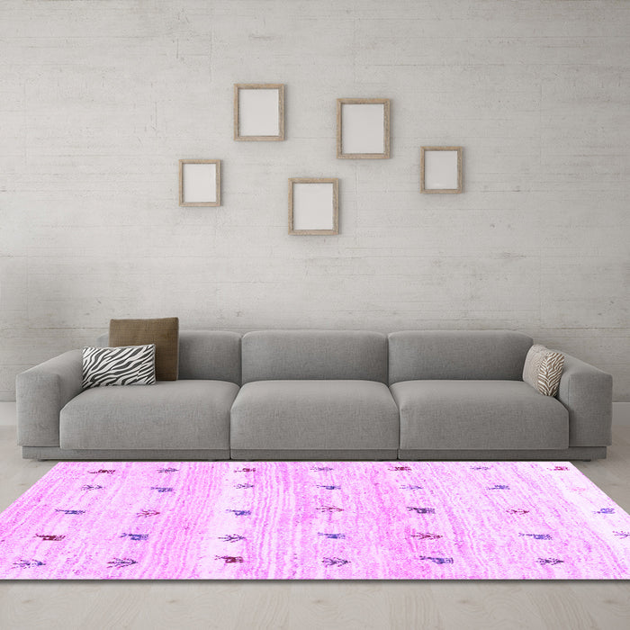 Machine Washable Solid Purple Modern Area Rugs in a Living Room, wshcon2882pur