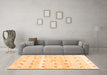 Machine Washable Solid Orange Modern Area Rugs in a Living Room, wshcon2882org
