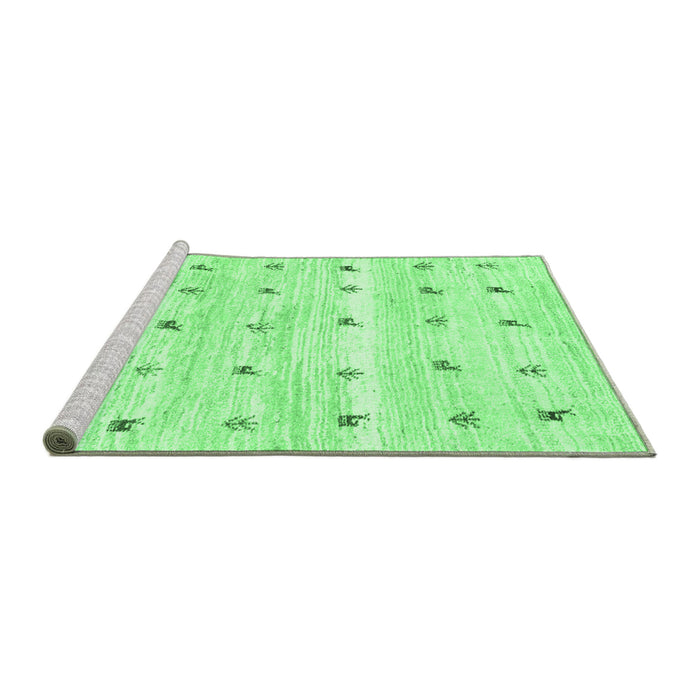 Sideview of Machine Washable Solid Emerald Green Modern Area Rugs, wshcon2882emgrn