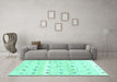 Machine Washable Solid Turquoise Modern Area Rugs in a Living Room,, wshcon2882turq