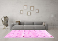 Machine Washable Solid Pink Modern Rug, wshcon2882pnk