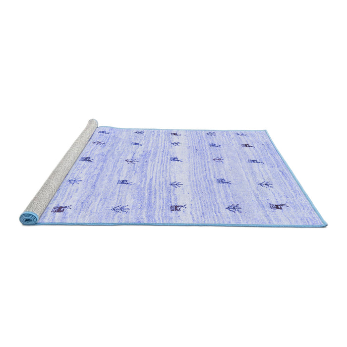 Sideview of Machine Washable Solid Blue Modern Rug, wshcon2882blu