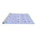 Sideview of Machine Washable Solid Blue Modern Rug, wshcon2882blu