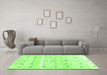 Machine Washable Solid Green Modern Area Rugs in a Living Room,, wshcon2882grn