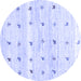 Round Solid Blue Modern Rug, con2882blu