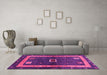 Machine Washable Abstract Pink Contemporary Rug in a Living Room, wshcon2883pnk