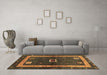 Machine Washable Abstract Brown Contemporary Rug in a Living Room,, wshcon2883brn