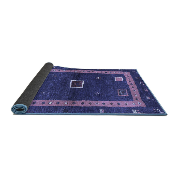 Sideview of Abstract Blue Contemporary Rug, con2883blu