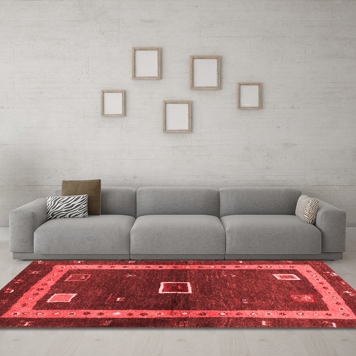 Contemporary Red Washable Rugs