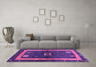 Machine Washable Abstract Purple Contemporary Area Rugs in a Living Room, wshcon2883pur