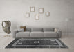 Machine Washable Abstract Gray Contemporary Rug in a Living Room,, wshcon2883gry