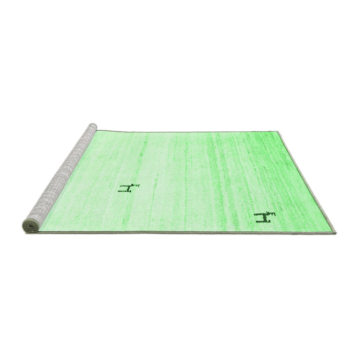 Sideview of Machine Washable Solid Emerald Green Modern Area Rugs, wshcon2884emgrn