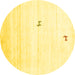 Round Solid Yellow Modern Rug, con2884yw