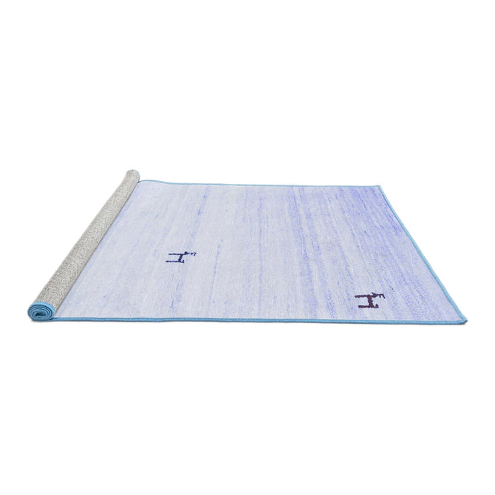 Sideview of Machine Washable Solid Blue Modern Rug, wshcon2884blu