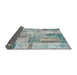 Thickness of Contemporary Grayish Turquoise Green Patchwork Rug, con2885