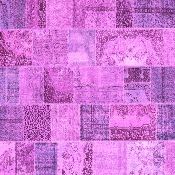 Square Machine Washable Patchwork Pink Transitional Rug, wshcon2885pnk