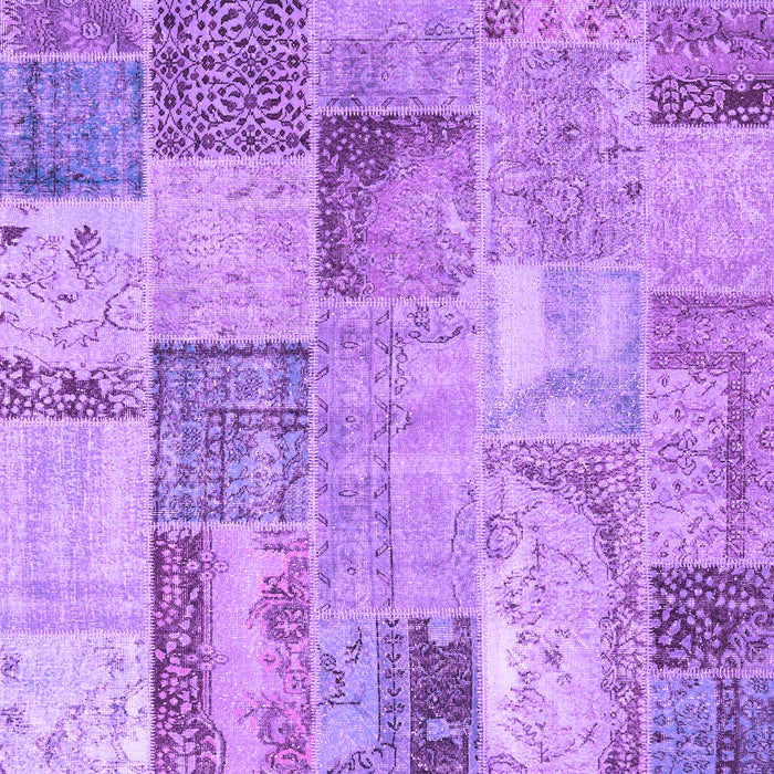 Machine Washable Patchwork Purple Transitional Area Rugs, wshcon2885pur