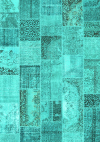 Patchwork Turquoise Transitional Rug, con2885turq