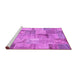 Sideview of Machine Washable Patchwork Pink Transitional Rug, wshcon2885pnk