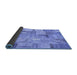 Sideview of Patchwork Blue Transitional Rug, con2885blu