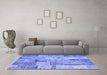 Machine Washable Patchwork Blue Transitional Rug in a Living Room, wshcon2885blu