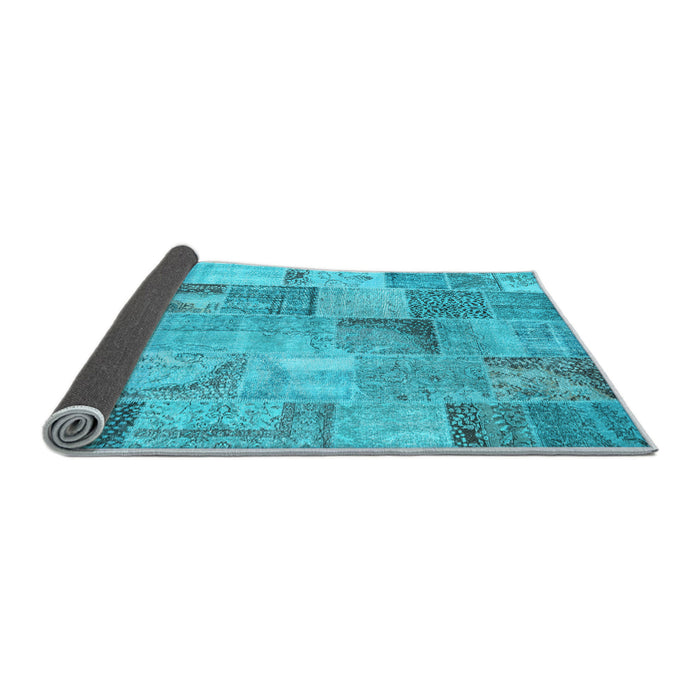 Sideview of Patchwork Light Blue Transitional Rug, con2885lblu