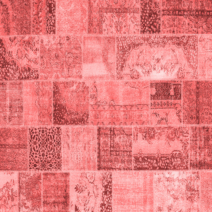 Machine Washable Patchwork Red Transitional Rug, wshcon2885red