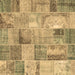 Square Patchwork Brown Transitional Rug, con2885brn