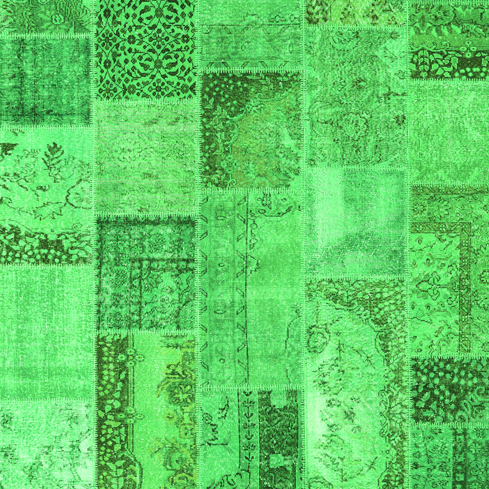 Patchwork Green Transitional Rug, con2885grn