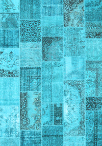 Patchwork Light Blue Transitional Rug, con2885lblu