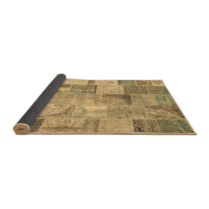 Sideview of Patchwork Brown Transitional Rug, con2885brn