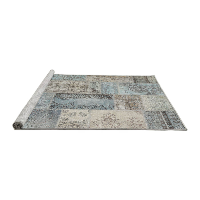Serging Thickness of Machine Washable Contemporary Sage Green Rug, wshcon2886