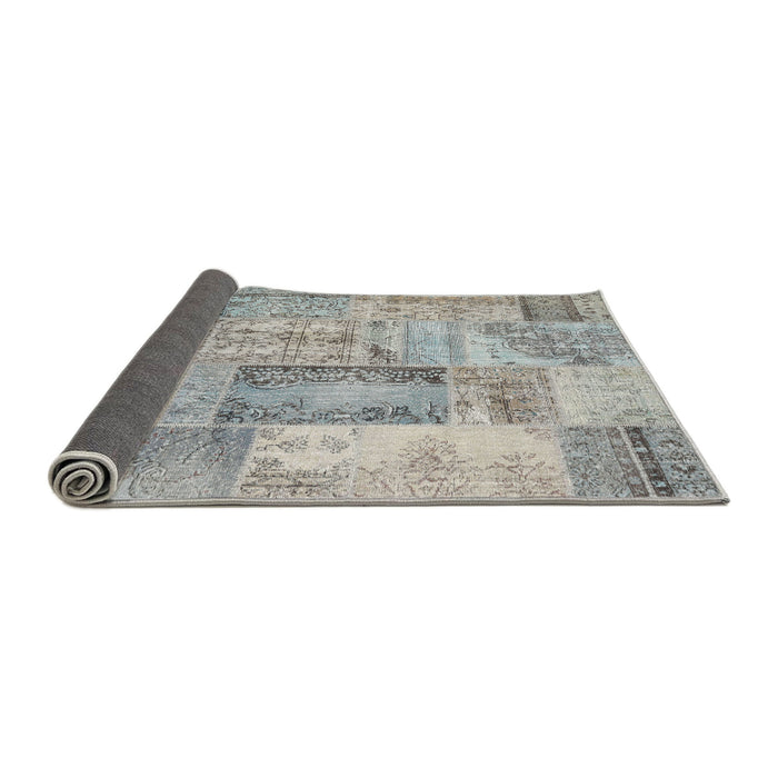 Thickness of Contemporary Sage Green Patchwork Rug, con2886