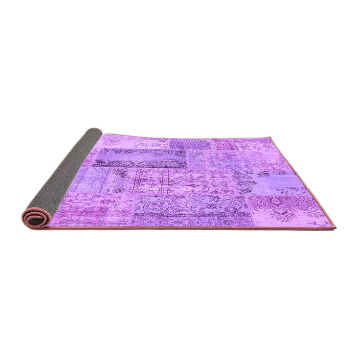 Sideview of Patchwork Purple Transitional Rug, con2886pur