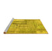 Sideview of Machine Washable Patchwork Yellow Transitional Rug, wshcon2886yw