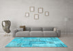 Machine Washable Patchwork Light Blue Transitional Rug in a Living Room, wshcon2886lblu