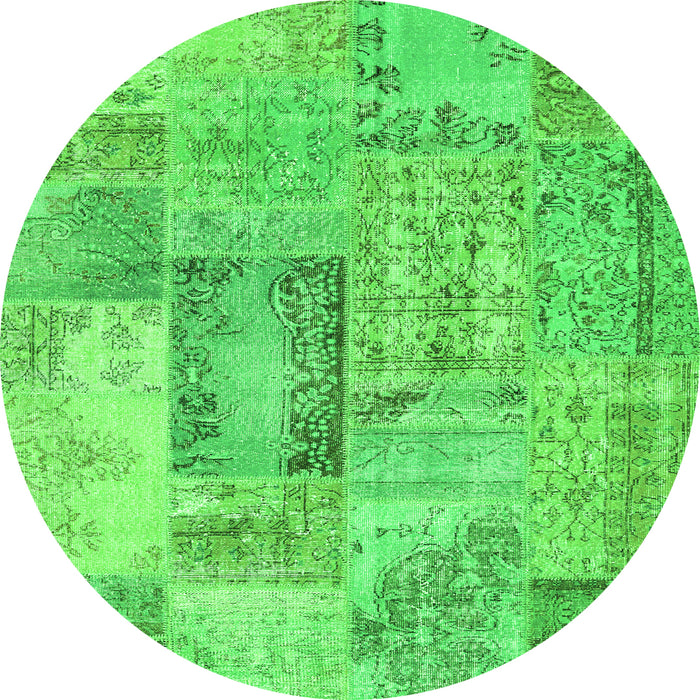 Machine Washable Patchwork Green Transitional Area Rugs, wshcon2886grn